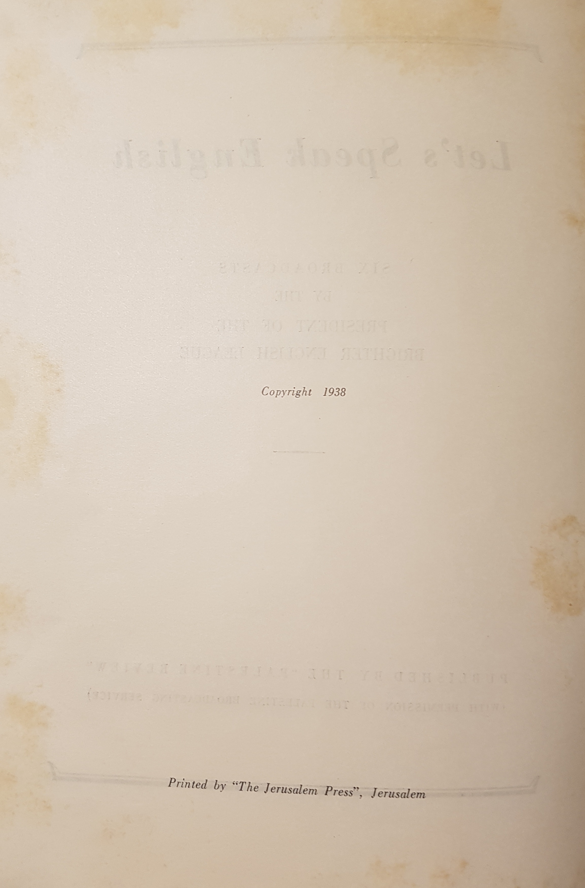   Photo: Let's Speak English Copyright page