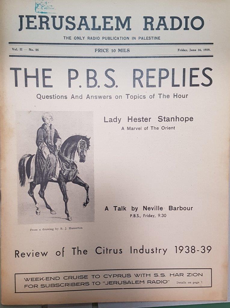 Jerusalem Radio: Vol.2 No.25, Friday, June 16, 1939 Coverpage in English