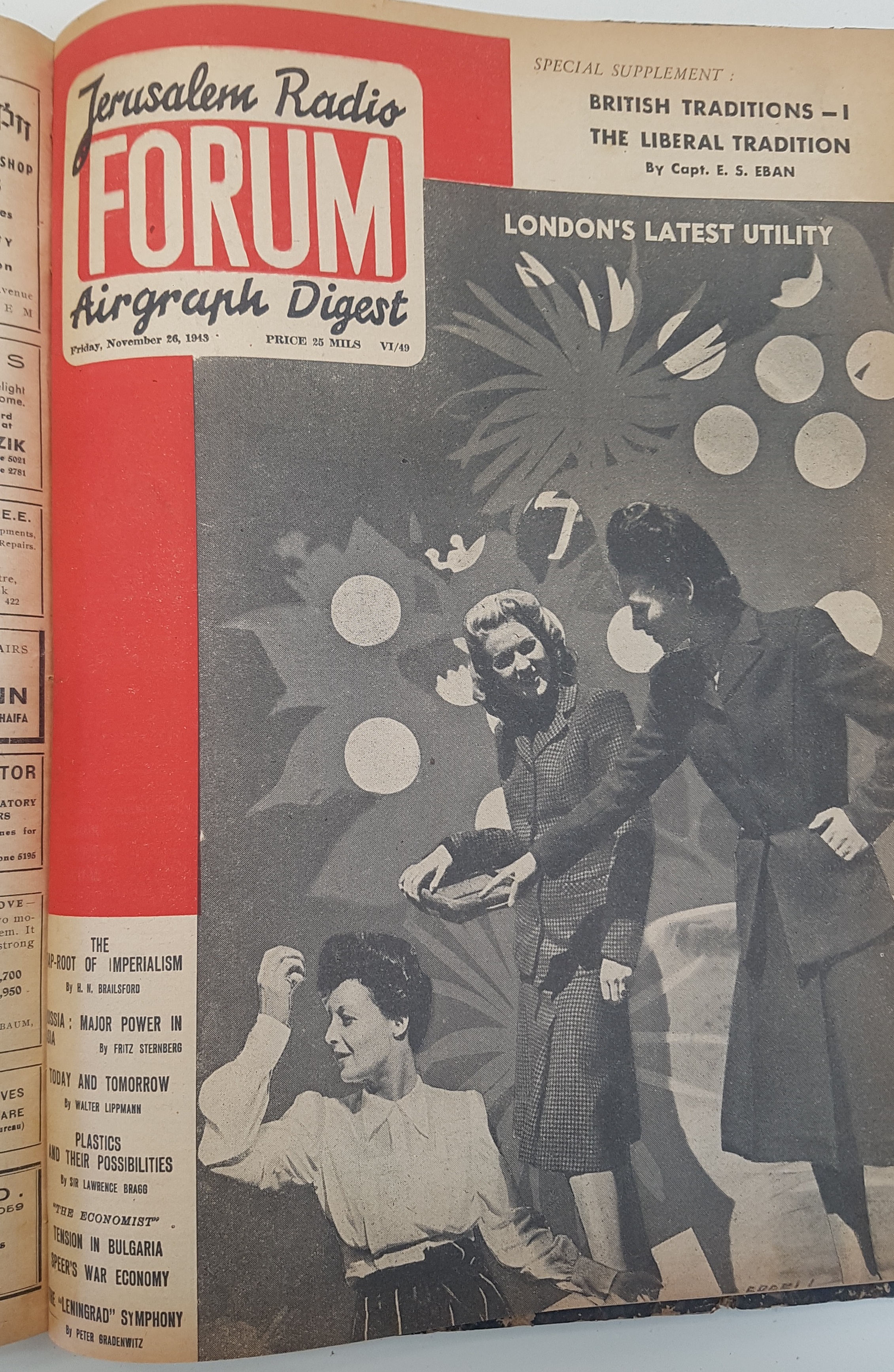 cover page of Forum Vol 6, No. 49, Friday,  November26, 1943
