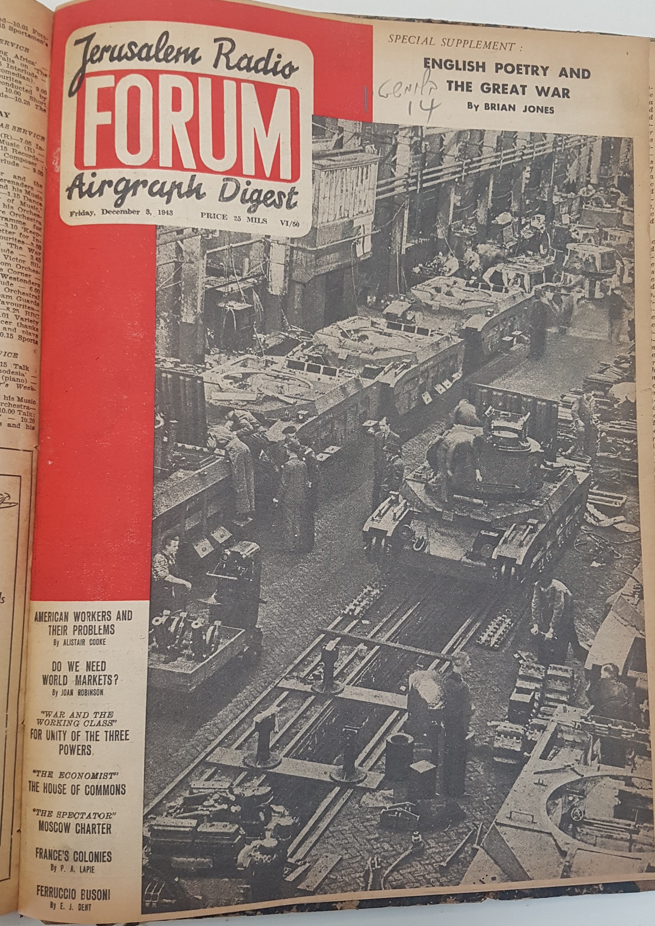 cover page of Forum Vol 6, No 50,  Friday,  December 3, 1943
