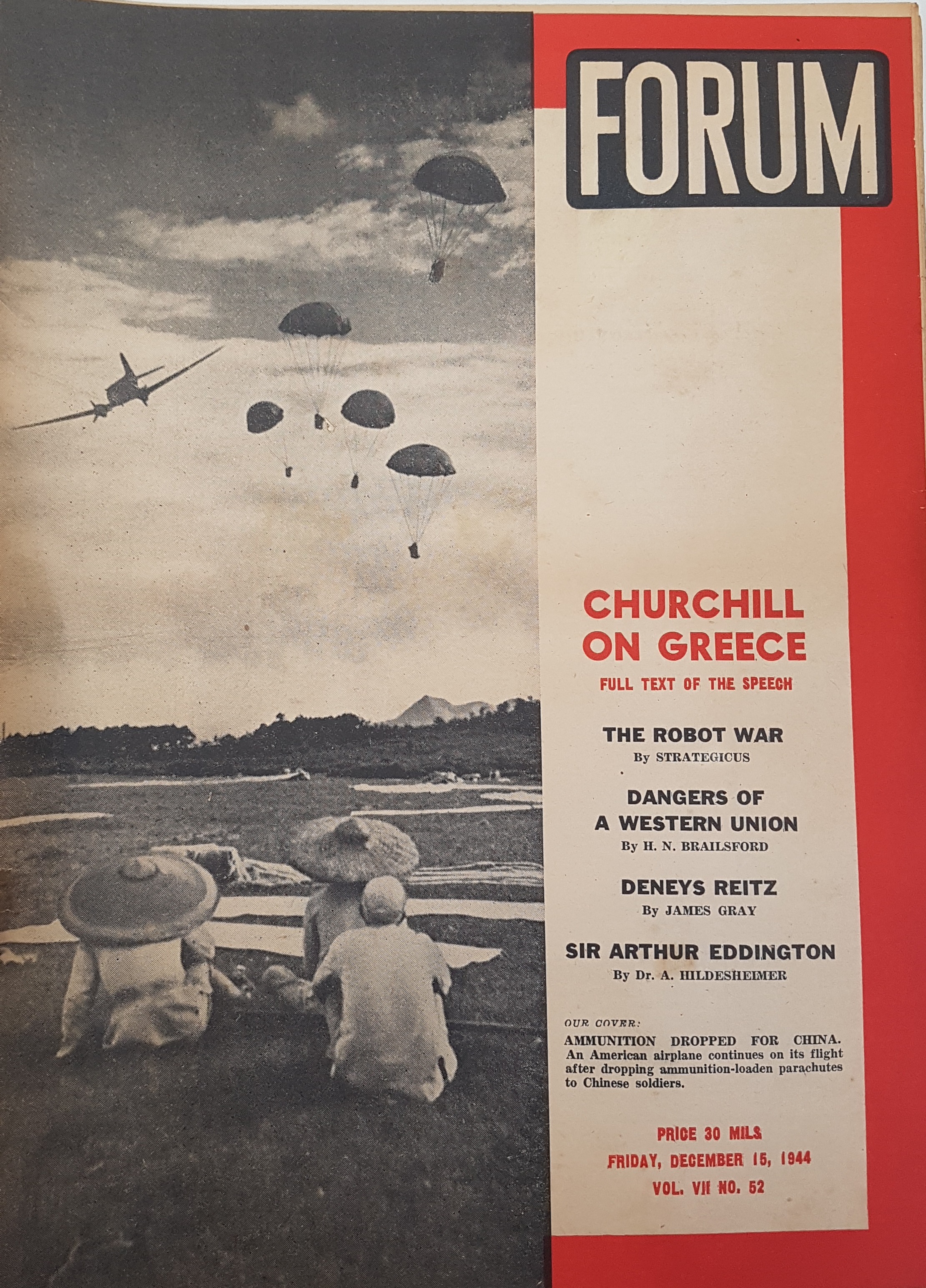cover page of Hagalgal Vol 7, No 52, Friday,  December 15,1944