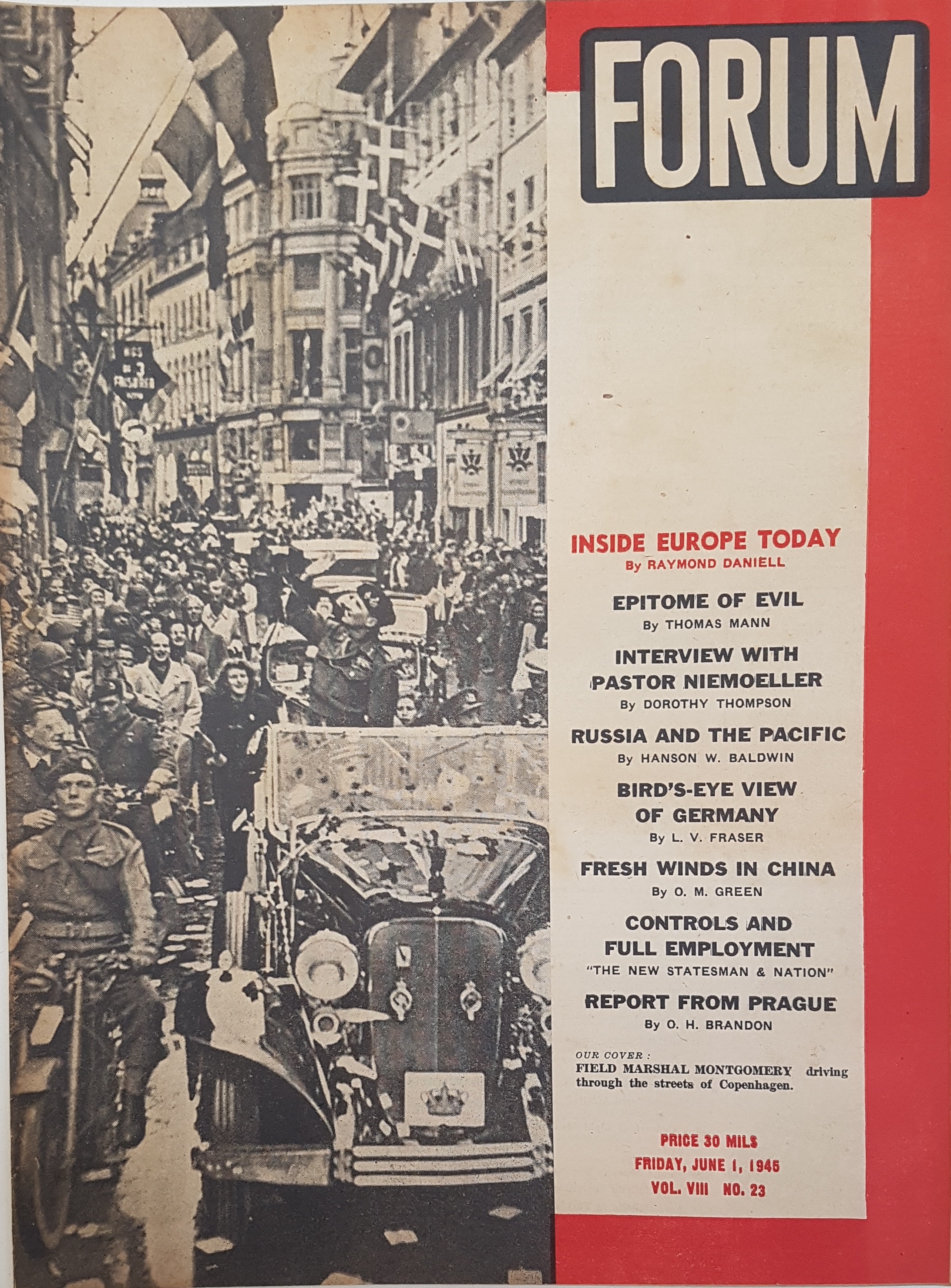 cover page of Forum Vol 8, No 23, June 1, 1945