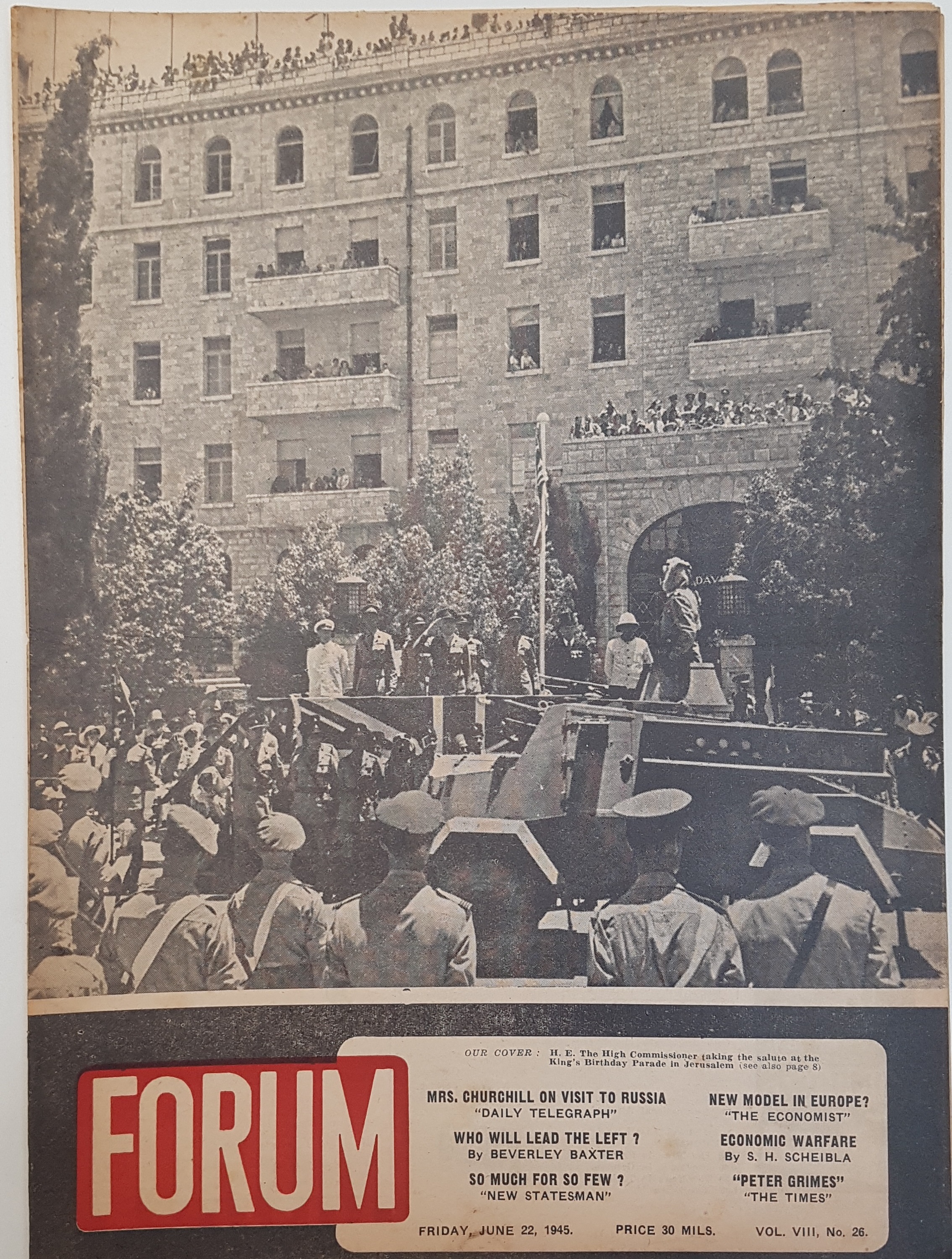 cover page of Forum Vol 8, No 26, June 22, 1945