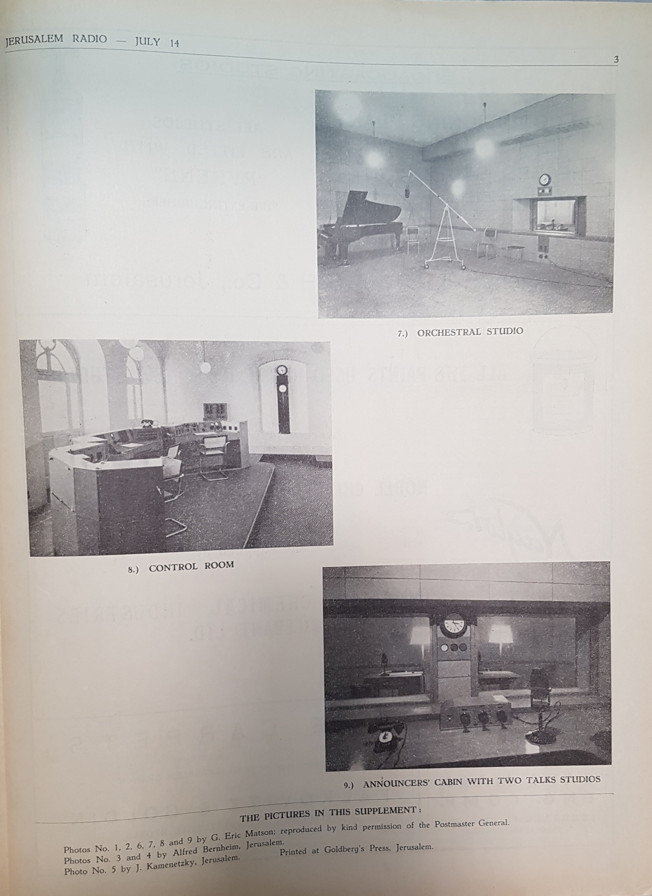 Jerusalem Radio:  Volume 2 No. 29,  Friday, July  14, 1939 page 3 : Photos continued